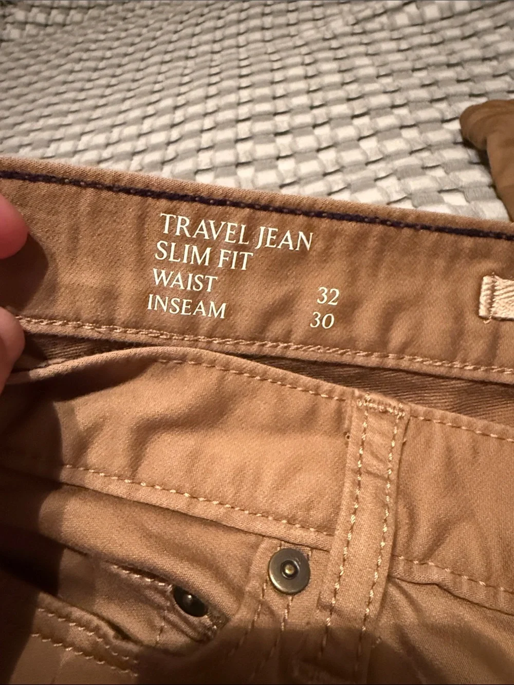 Banana Republic Men's 32 x 30 Travel Jean Slim Fit Chino Pants - Caramel Tan 3T1